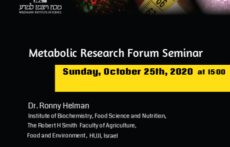 25/10/2020: Weizmann metabolic (online) Seminar